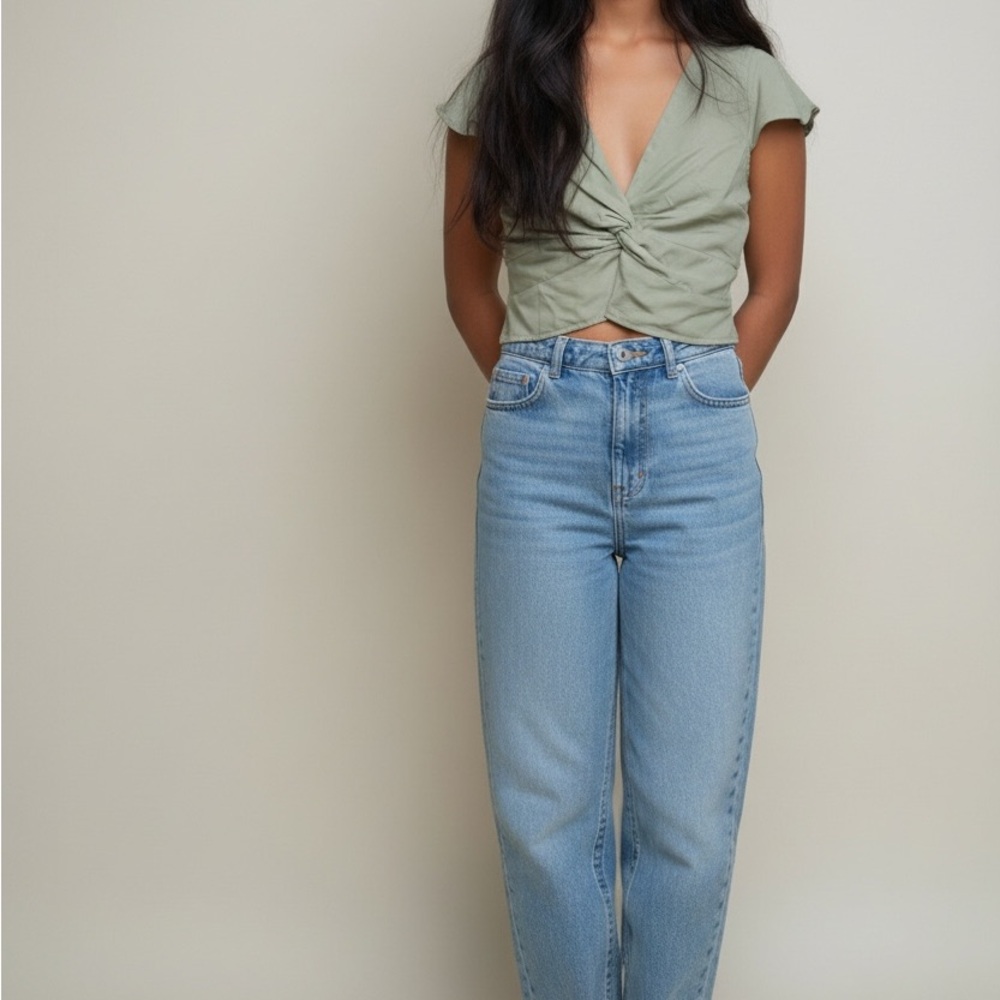 Olive Green Women's Twist Front Top